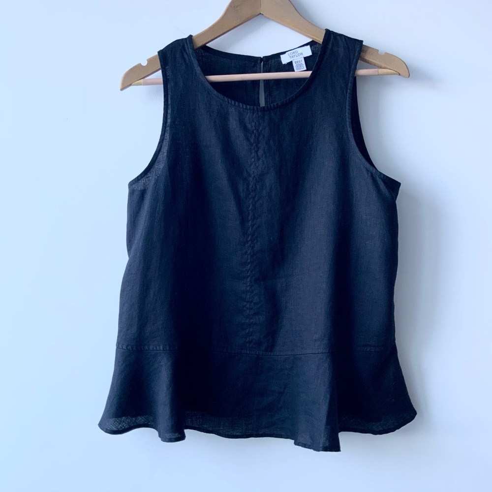 Linen black sleeveless top by lord & Taylor- size M